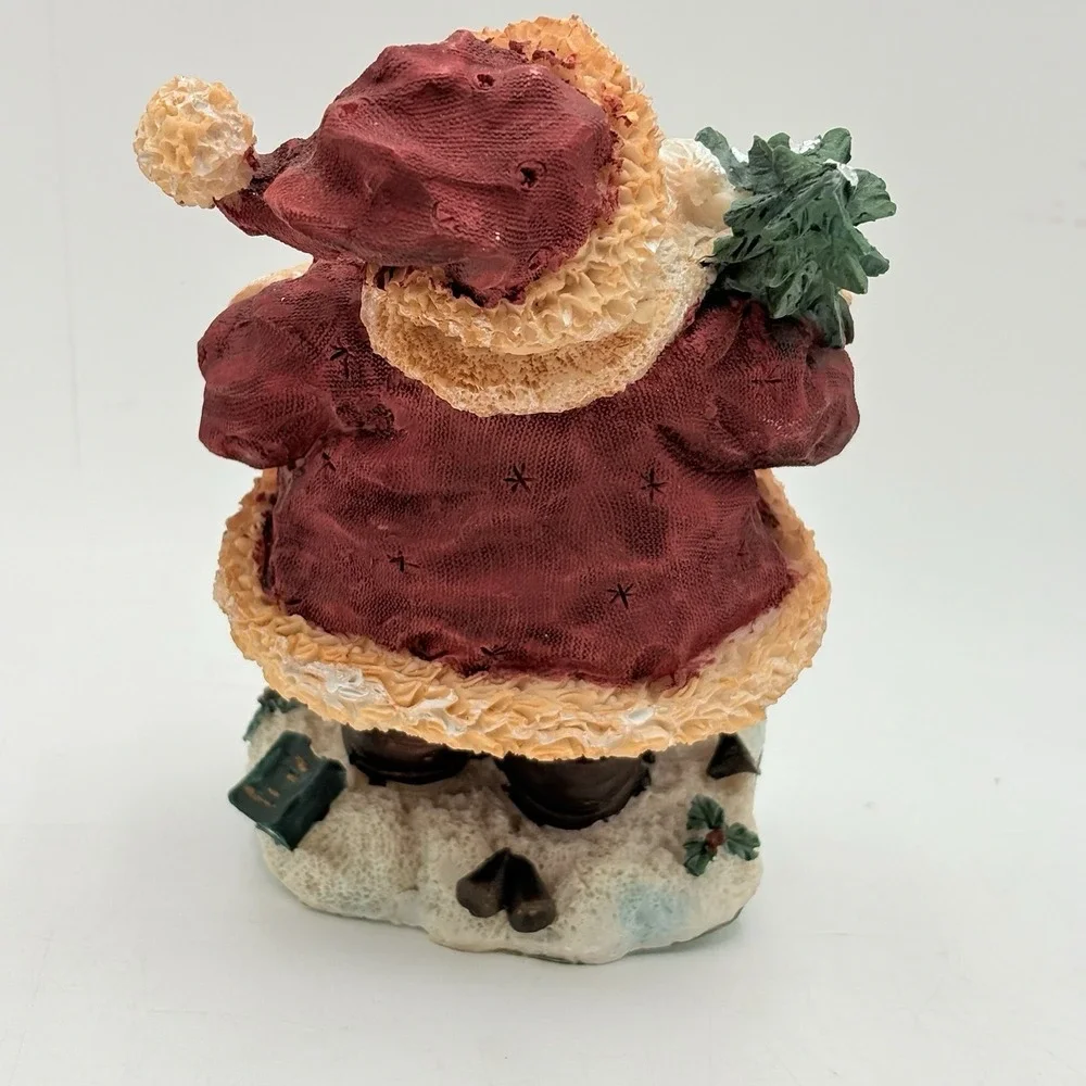 Vintage Santa Claus Stocking Holder Resin Mantel Hook Christmas Decor 8